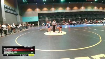 132 lbs Cons. Round 1 - Margarita LeaL, Corning Union vs Sophie Barger, Hazen High School