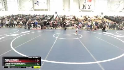 116 lbs Cons. Round 2 - Alexa Breeds, Penn Yan Wrestling Club vs Christopher Molina, Club Not Listed