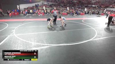 90 lbs Champ. Round 2 - Reegan Roy, Laona-Wabeno vs Parker Spierings, AWA / Mollitium