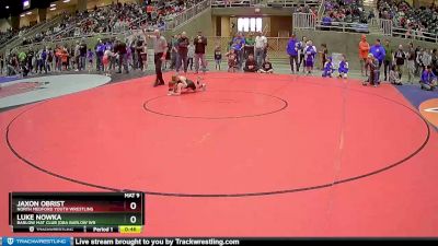 63 lbs Champ. Round 2 - Jaxon Obrist, North Medford Youth Wrestling vs Luke Nowka, Barlow Mat Club (DBA Barlow Wr