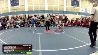 150 lbs Quarters & Wb (16 Team) - Luke Forsythe, Terre Haute South vs Braden Getz, Roncalli