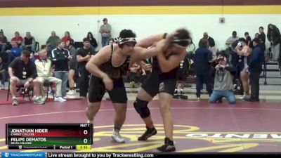 285 lbs Cons. Round 3 - Jonathan Hider, Chabot College vs Felipe Dematos, Delta College