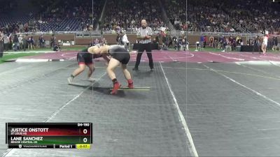 D4-190 lbs Cons. Round 2 - Lane Sanchez, Benzie Central HS vs Justice Onstott, St Louis HS