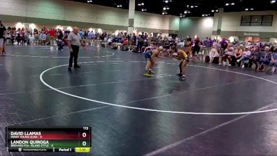 113 lbs Round 3 (16 Team) - Landon Quiroga, Brevard FCA- Island Style vs David Llamas, Minot Young Guns