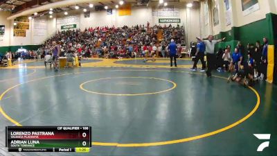 106 lbs Champ. Round 1 - Lorenzo Pastrana, Valencia Placentia vs Adrian Luna, South Torrance