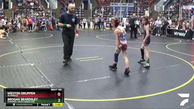 57 lbs Semifinal - Weston Gruppen, Allendale vs Brogan Beardsley, Corunna Youth Wrestling