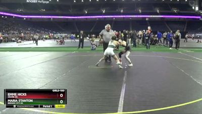 Girls-100 lbs Cons. Round 3 - Maria Stanton, Brown City HS vs Emme Hicks, Saline HS