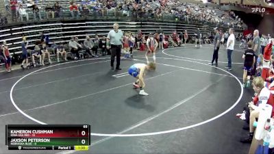 65 lbs Round 3 (6 Team) - Kameron Cushman, Iowa USA Red vs Jaxson Peterson, Nebraska Blue