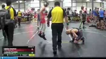 92 lbs Round 3 (6 Team) - Owen Thomas, Steel Valley vs Carson Planer, Indiana Outlaws