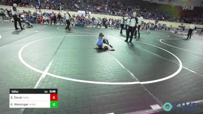 55 lbs Quarterfinal - Sophia Dover, Noble Takedown Club vs Khloe Weisinger, Wyandotte Youth Wrestling