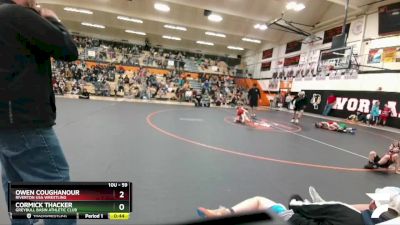 59 lbs Champ. Round 1 - Cormick Thacker, Greybull Basin Athletic Club vs Owen Coughanour, Riverton USA Wrestling