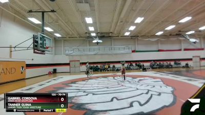 70-74 lbs 1st Place Match - Gabriel Cordova, Green River Grapplers vs Tanner Guina, Lander Tiger Tough Wrestling