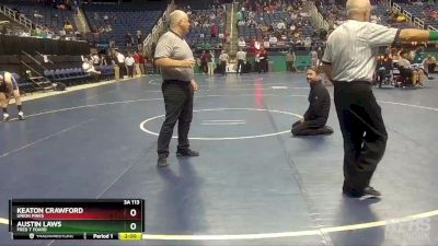 3A 113 lbs Champ. Round 1 - Keaton Crawford, Union Pines vs Austin Laws, Fred T Foard