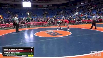 130 lbs Quarterfinal - Attalia Watson-Castro, Flossmoor (Homewood-F.) vs Natalie Beaumont, Toledo (Cumberland)