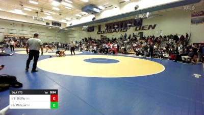 116 lbs Consi Of 4 - Siraj Sidhu, Del Oro vs Sean Willcox, St. John Bosco