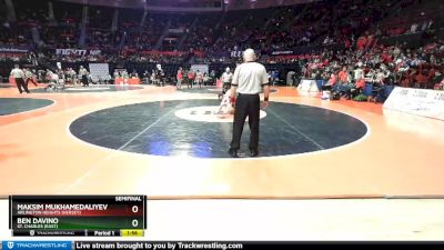 3A 126 lbs Semifinal - Ben Davino, St. Charles (East) vs Maksim Mukhamedaliyev, Arlington Heights (Hersey)