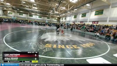 55 lbs Cons. Round 2 - Cody Matthews, Newcastle Fall Guys vs Noble Brakke, Governor Wrestling