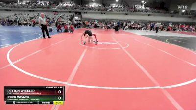 85 lbs Quarterfinal - Peyton Wheeler, Chillicothe Wrestling Club-AAA vs Piper Weaver, Open Mats Wrestling Club-AAA