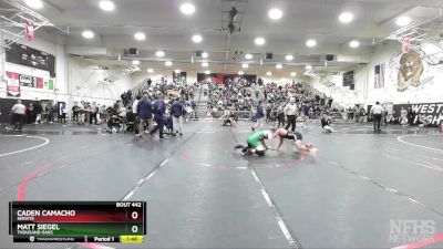 150 lbs Quarterfinal - Caden Camacho, Servite vs Matt Siegel, Thousand Oaks