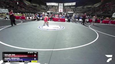 132 lbs Semifinal - Taylor Tan, Titan Mercury Wrestling Club (TMWC) vs Moses Mendoza, Gilroy High School Wrestling