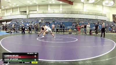 187 lbs Quarterfinal - Corban Relias, Midwest Xtreme Wrestling vs Kade Splinter, Team Nazar Training Center