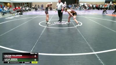 132 lbs Cons. Round 2 - Lucas Gideon, Central (Springfield) vs Colton Tollefson, Fennimore