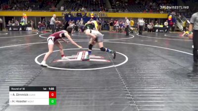 92 lbs Round Of 16 - Aliyah Dimmick, Curwensville vs Hadley Heaster, Montgomery