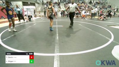 80 lbs Quarterfinal - Tajuan Davis, Team Tulsa Wrestling Club vs Logan Sligar, Tulsa Blue T Panthers