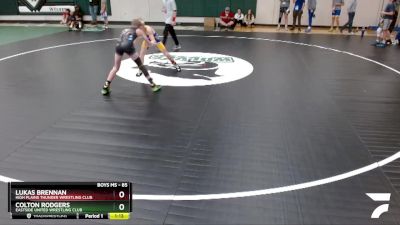 85 lbs Champ. Round 2 - Colton Rodgers, Eastside United Wrestling Club vs Lukas Brennan, High Plains Thunder Wrestling Club