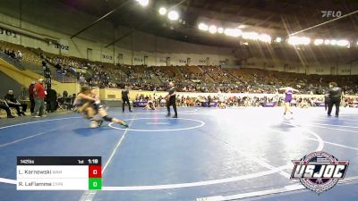 142 lbs Semifinal - Leolyn Karnowski, Wamego Wrestling Club vs Remington LaFlamme, Cypress Wrestling Club