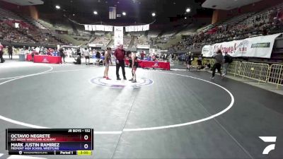 132 lbs Cons. Round 3 - Octavio Negrete, Elk Grove Wrestling Academy vs Mark Justin Ramirez, Fremont High School Wrestling