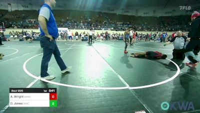 120 lbs 3rd Place - Allen Wright, Okmulgee vs David Jones, Choctaw Ironman Youth Wrestling