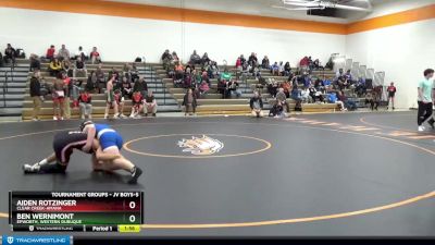 JV Boys-5 lbs Round 5 - Aiden Rotzinger, Clear Creek-Amana vs Ben Wernimont, Epworth, Western Dubuque