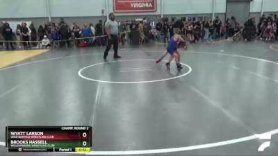 62 lbs Champ. Round 2 - Wyatt Larson, Wild Buffalo Wrestling Club vs Brooks Hassell, Williamsburg Wrestling Club