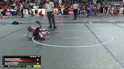 43 lbs Quarterfinal - Elijah Dugan, Kansas Young Guns vs Talon Dupriest, SlyFox Wrestling Academy