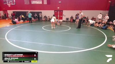 120 lbs Round 3 (8 Team) - Grace Romans, Best Trained vs Serenity Lattimore, All American Wrestling Club