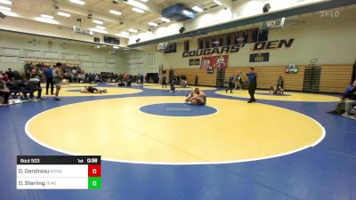 155 lbs Consi Of 16 #1 - Dominik Gendreau, Monarch (CO) vs Daniel Sterling, Temecula Valley