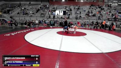 43 lbs Quarterfinal - Grace Loutzenhiser, AK vs Justice Gutierrez, CO