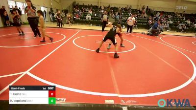 90 lbs Semifinal - Tucker Goins, Sallisaw Takedown Club vs Kacen Copeland, Spartan Wrestling Fort Smith