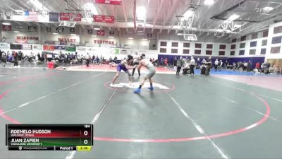 184 lbs Champ. Round 1 - Juan Zapien, Vanguard University vs Roemelo Hudson, Waldorf (Iowa)