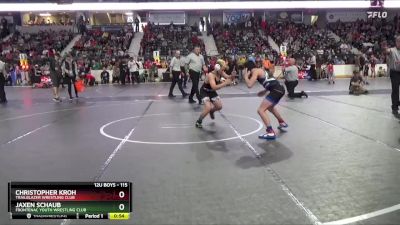 115 lbs Cons. Round 2 - Jaxen Schaub, Frontenac Youth Wrestling Club vs Christopher Kroh, Trailblazer Wrestling Club