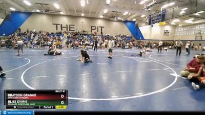 90 lbs Champ. Round 1 - Bliss Evans, Cougars Wrestling Club vs Brayson Grange, Box Elder Stingers