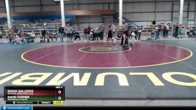 87 lbs Quarterfinal - Isaiah Gallegos, BULLDOG WRESTLING CLUB vs David Farmer, Grangeville Youth