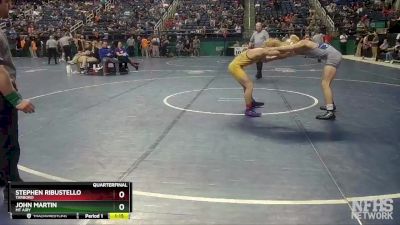 1A 145 lbs Quarterfinal - Stephen Ribustello, Tarboro vs John Martin, Mt Airy