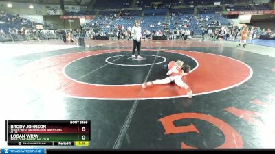 100 lbs 7th Place Match - Brody Johnson, South West Washington Wrestling Club vs Logan Wray, Bear Claw Wrestling Club