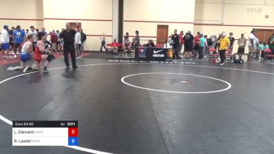 70 kg Cons 64 #2 - Lucas Clement, Hawks Wrestling Club vs Ryan Lawler, Pennsylvania