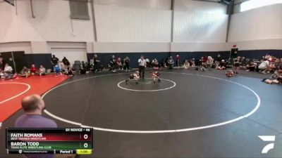 46 lbs Cons. Round 2 - Baron Todd, Texas Elite Wrestling Club vs Faith Romans, Best Trained Wrestling