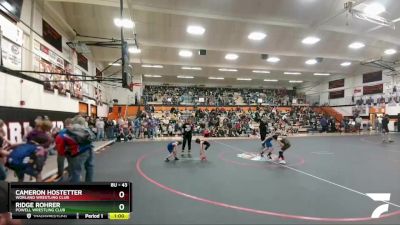 43 lbs Cons. Semi - Ridge Rohrer, Powell Wrestling Club vs Cameron Hostetter, Worland Wrestling Club