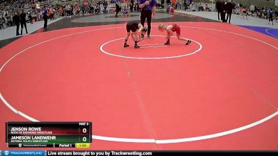 70 lbs Champ. Round 1 - Jameson Landwehr, Astoria Youth Wrestling vs Jenson Rowe, Rock Of Redmond Wrestling