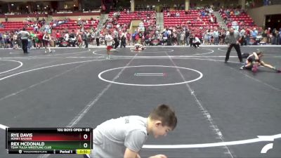 85 lbs Semifinal - Rex McDonald, Team Tulsa Wrestling Club vs Rye Davis, Honey Badger